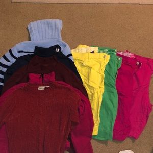 Gloria Vanderbilt shorts + 4 turtle necks